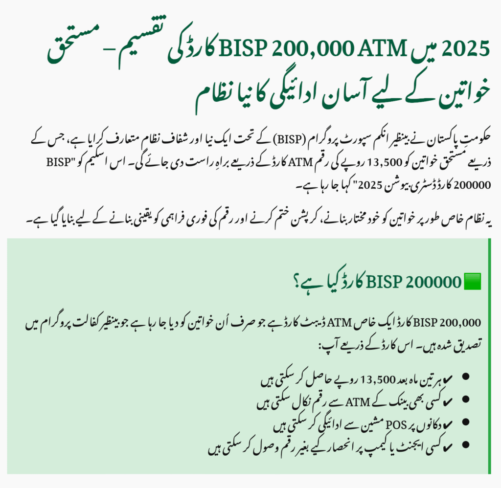 BISP 200000 ATM Card Distribution 2025