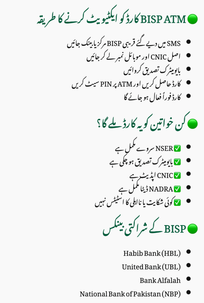 Steps to Activate Your BISP ATM Card