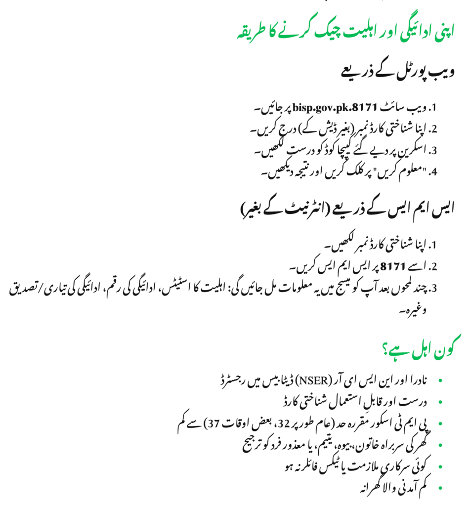 Ehsaas Programme 8171 Web Portal August 2025
